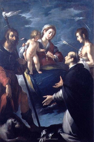 Madonna del Rosario con San Rocco, San Domenico e San Sebastiano da Bernardo Strozzi