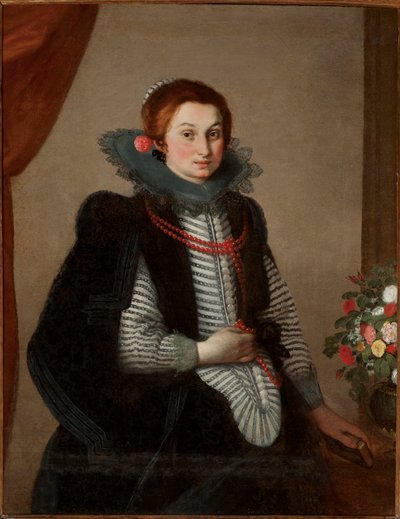 Ritratto di giovane donna con collana di corallo da Bernardo Strozzi