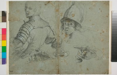 Studio di un giovane in armatura da Bernardo Strozzi