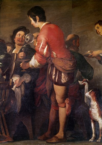 Il pasto a casa di Simone il Fariseo (dettaglio di un servo che serve una bevanda) (olio su tela) da Bernardo Strozzi