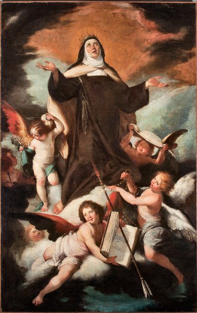 Il trionfo di Santa Teresa di Gesù o Avila (1515-1582), mistica spagnola e carmelitana (Triumph of st Teresa of Avila) da Bernardo Strozzi