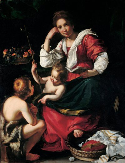 Vergine e bambino con Giovanni Battista da ragazzo, c. 1620 da Bernardo Strozzi