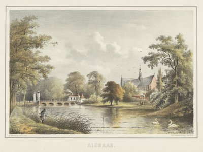 Veduta di Alkmaar con la Grande Chiesa da Bernardus Gerardus ten Berge