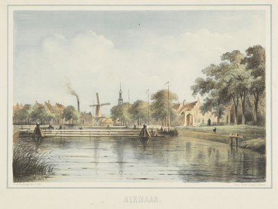 Veduta del ponte galleggiante ad Alkmaar da Bernardus Gerardus ten Berge