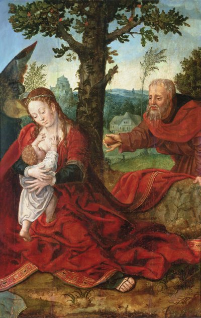 Il riposo durante la fuga in Egitto da Bernart van follower of Orley