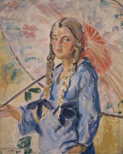 Mildred con parasole da Bernhard Dorotheus Folkestad