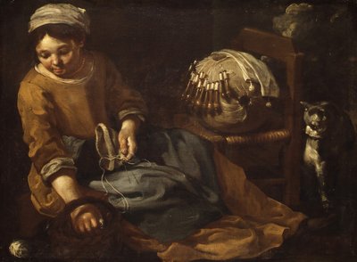 La merlettaia, ca. 1665 da Bernhard Keil