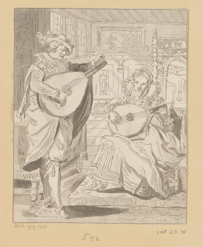 Signore e signora che suonano il liuto da Bernhard Schreuder