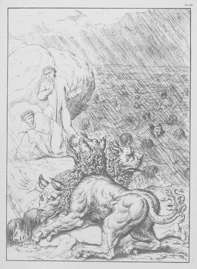 Divina Commedia di Dante, Inferno, Tavola XI (litografia) da Bernhard Schuler