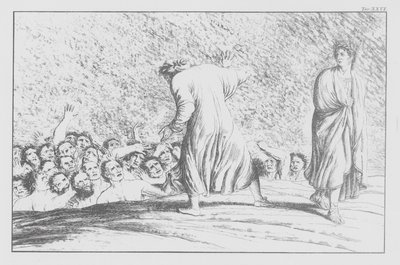 La Divina Commedia di Dante, Inferno, Tavola XXVI (litografia) da Bernhard Schuler