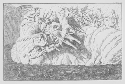 Divina Commedia di Dante, Inferno, Tavola XXXIII (litografia) da Bernhard Schuler