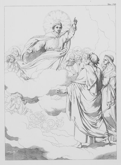 Divina Commedia di Dante, Paradiso, Tavola VII (litografia) da Bernhard Schuler