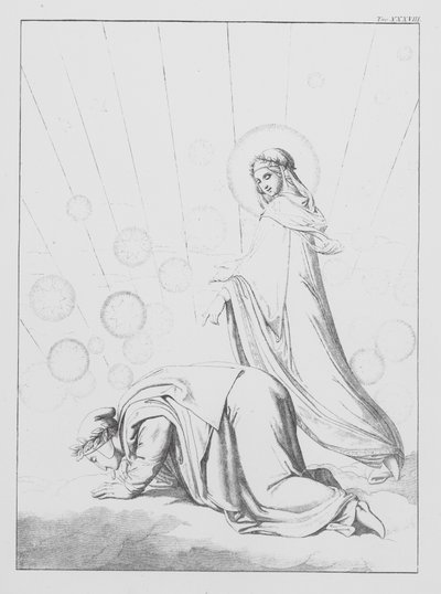 Divina Commedia di Dante, Paradiso, Tavola XXXVIII (litografia) da Bernhard Schuler