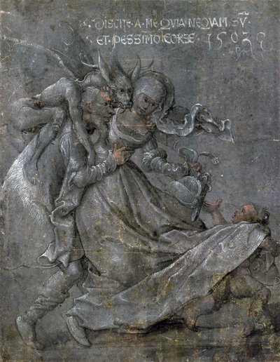 Coppia di amanti con il Diavolo e Cupido da Bernhard Strigel