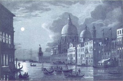 Scena Notturna del Canal Grande e Santa Maria della Salute, Venezia, incisa da Brizeghel da Berselli (after)