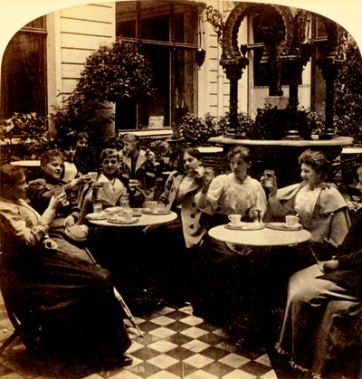Rinfrescante - Unter den Linden Café, Berlino, Germania, 1894 da Bert Underwood