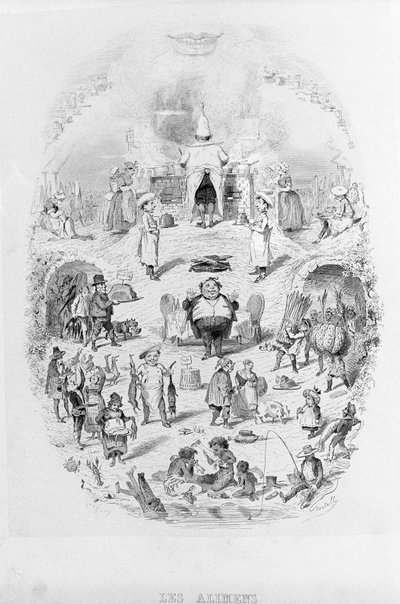 Cibo: cucina e diversi modi di preparare il cibo in Brillat - Savarin illustrato da Bertall. Parigi 1840 da Bertall