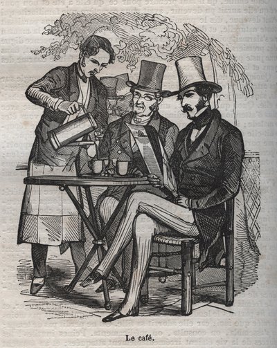 Le café - incisione in “La Physiologie du goût” di Jean Anthelme Brillat Savarin da Bertall