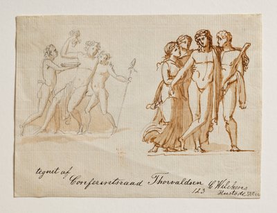 Bacco e due fauni. Bacco, Ercole e due donne da Bertel Thorvaldsen