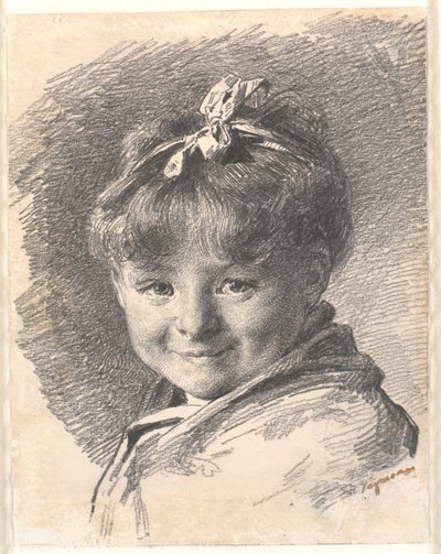 Ritratto di una bambina con capelli corti e fascia da Bertha Wegmann