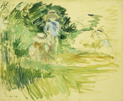 Bambini al bordo di un lago da Berthe Morisot