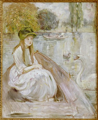 Jeanne Fourmanoir accanto al lago. Dipinto di Berthe Morisot da Berthe Morisot