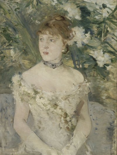 Giovane donna al ballo da Berthe Morisot