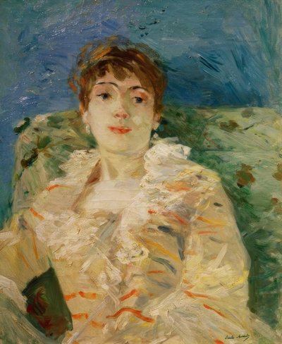 Giovane donna sul divano da Berthe Morisot