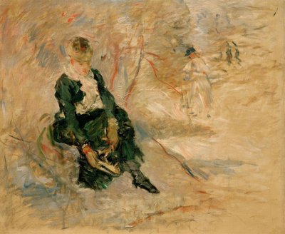 Giovane donna che rimette il pattino da Berthe Morisot