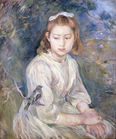Bambina con un Uccello da Berthe Morisot