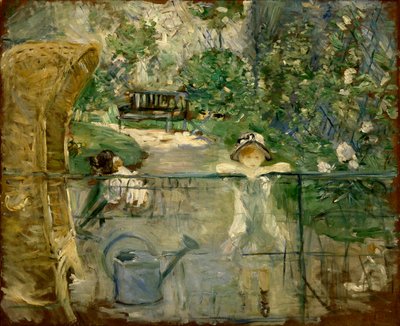 Bambine nel giardino o, la sedia a cesta, 1885 da Berthe Morisot