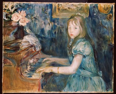 Lucie Leon al pianoforte, c.1892 da Berthe Morisot