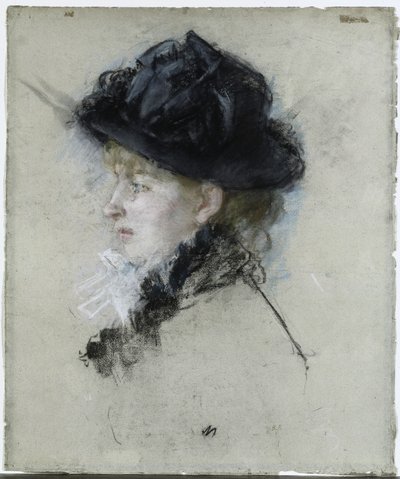 Mademoiselle Louise Riesener con un cappello da Berthe Morisot