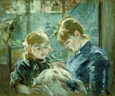 La lezione di cucito, 1884 da Berthe Morisot