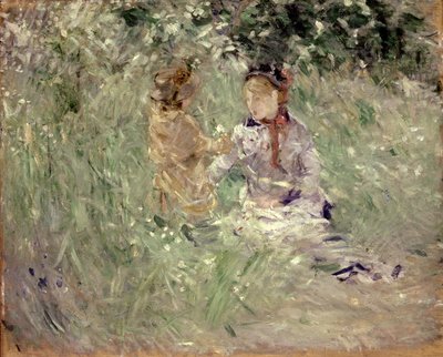 Donna e bambino in un prato a Bougival da Berthe Morisot
