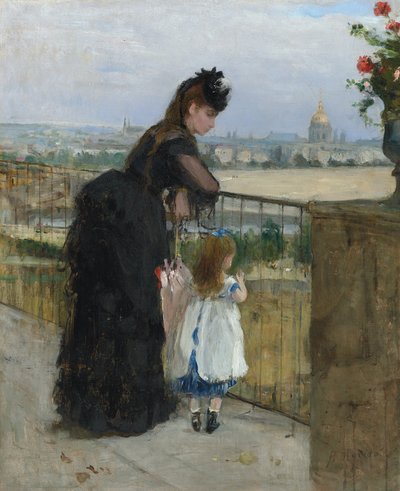 Donna e bambino su un balcone da Berthe Morisot