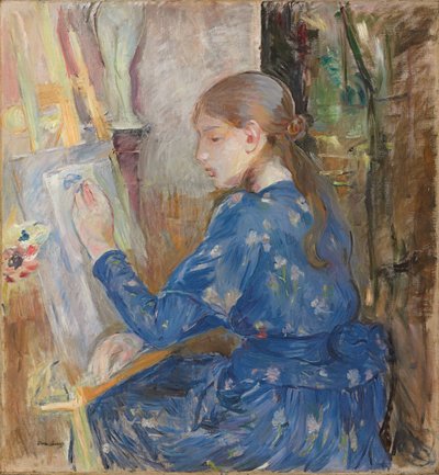 Giovane ragazza che scrive da Berthe Morisot