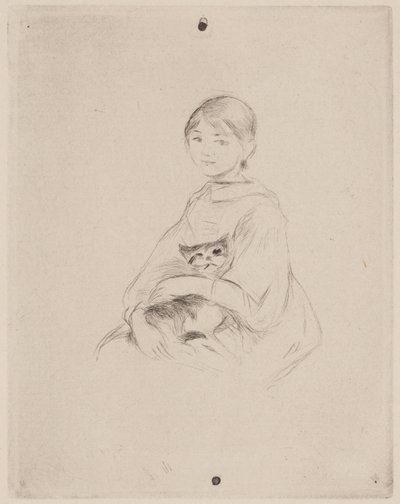 Giovane ragazza con gatto (Julie Manet) da Berthe Morisot