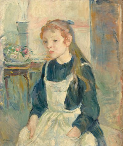 Giovane ragazza con un grembiule da Berthe Morisot