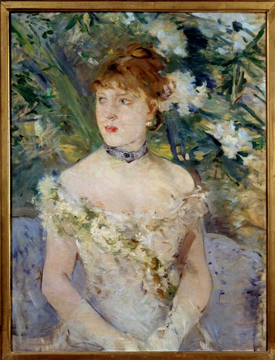 Giovane donna in abito da ballo da Berthe Morisot