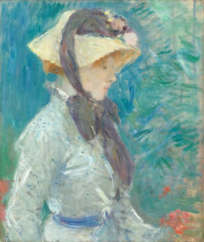 Giovane Donna con un Cappello di Paglia da Berthe Morisot