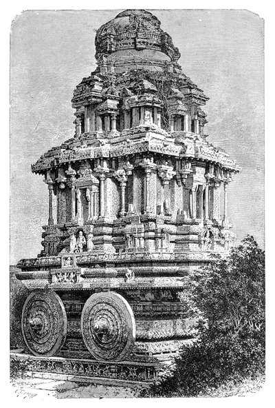 Rovine di un tempio a Hampi, India da Auguste Bertrand