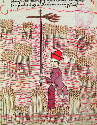 Ms 327 fol.197r Geometra in un campo, da Traité d