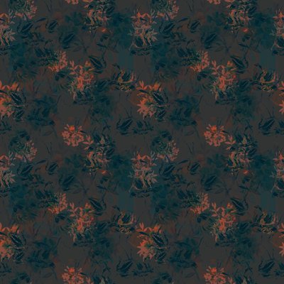 Burnt Umber Floral, 2015 (schema di ripetizione illustrativo) da Beth Travers