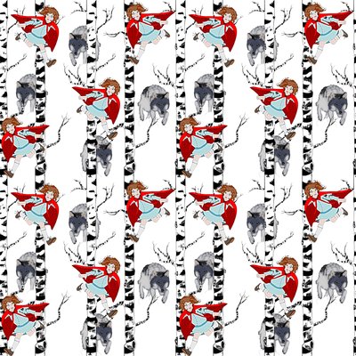 Cappuccetto Rosso, 2015 (schema di ripetizione illustrativo) da Beth Travers