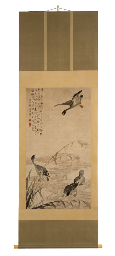 Oche che Scendono su una Banca di Sabbia, 1730 da Bian Shoumin