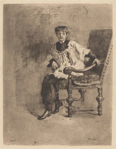 Accolito seduto, c. 1872 da Bianchi Mose