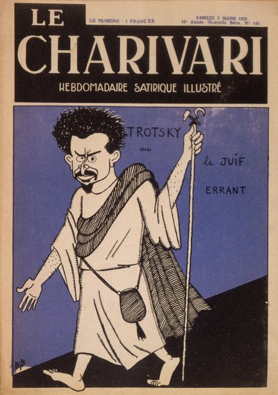 Caricatura di Leon Trotsky (1879-1940) come l