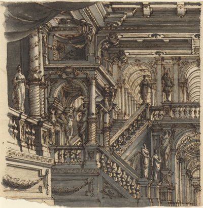 Una scala elaborata in un palazzo da Bibiena