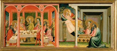 Scene della storia di Tobia: sposa Sarah ... (dipinto su tavola) da Bicci di Lorenzo